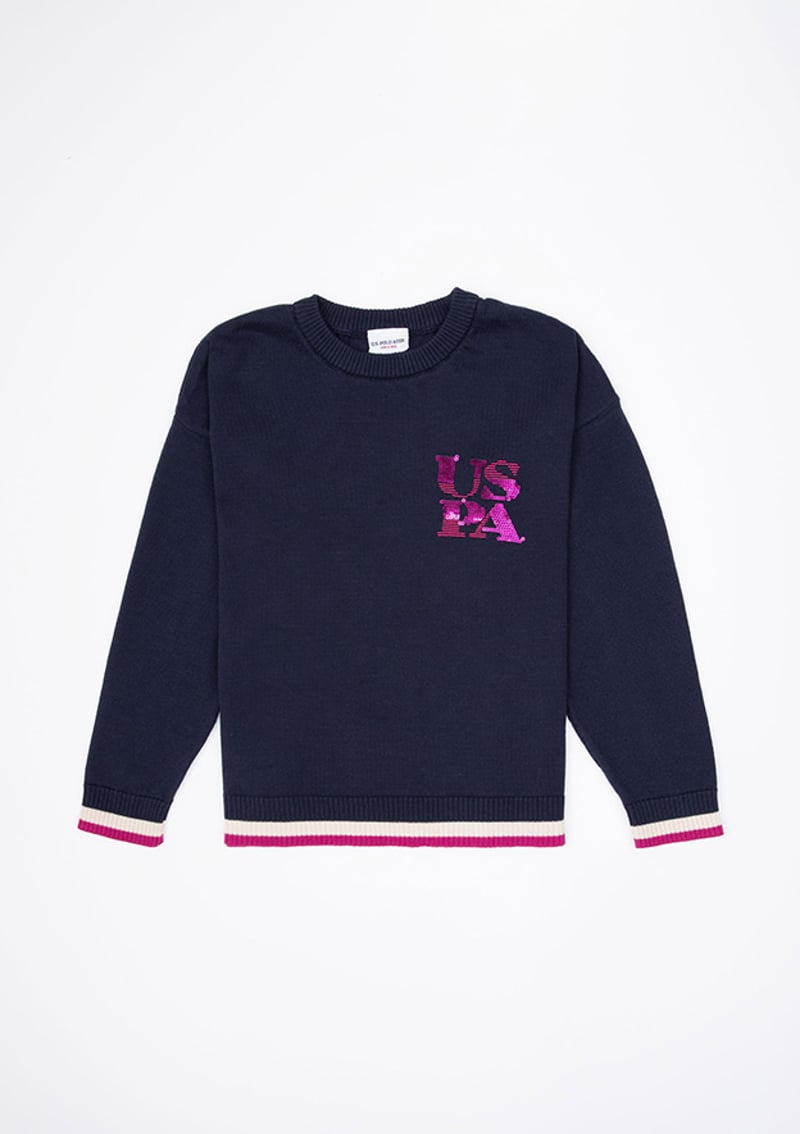 T117144079.Pu-8074 Kız Çocuk Lacivert Kazak