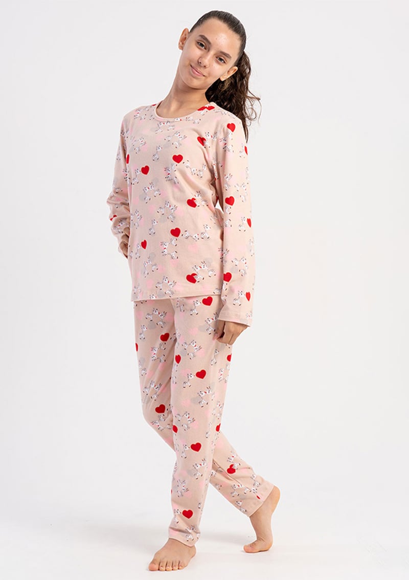 5071990001 Kız Çocuk Kahverengi Pijama