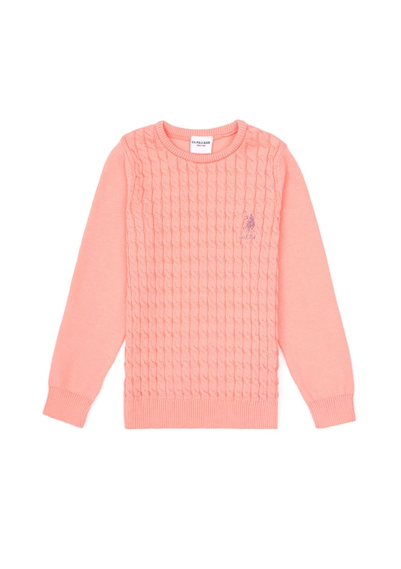 T117144045.Pu-7776 Kız Çocuk Pembe Kazak