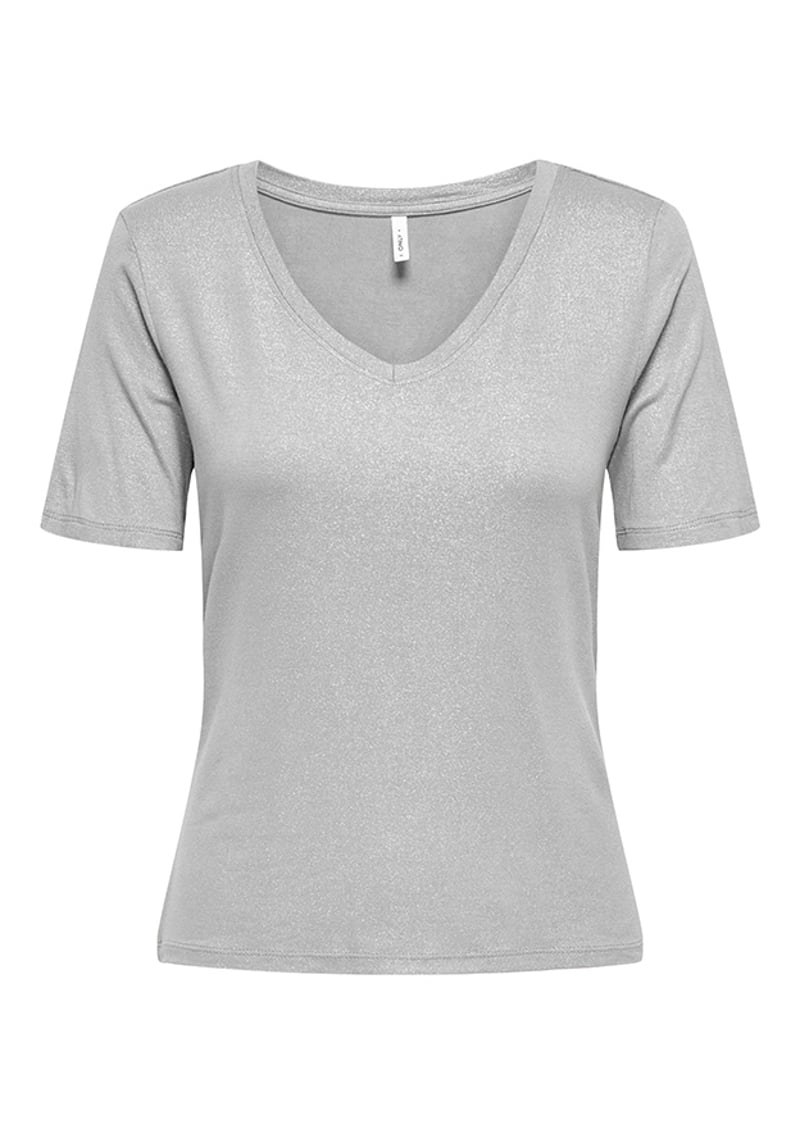 15367064 Kadın Gri V Yaka T-shirt