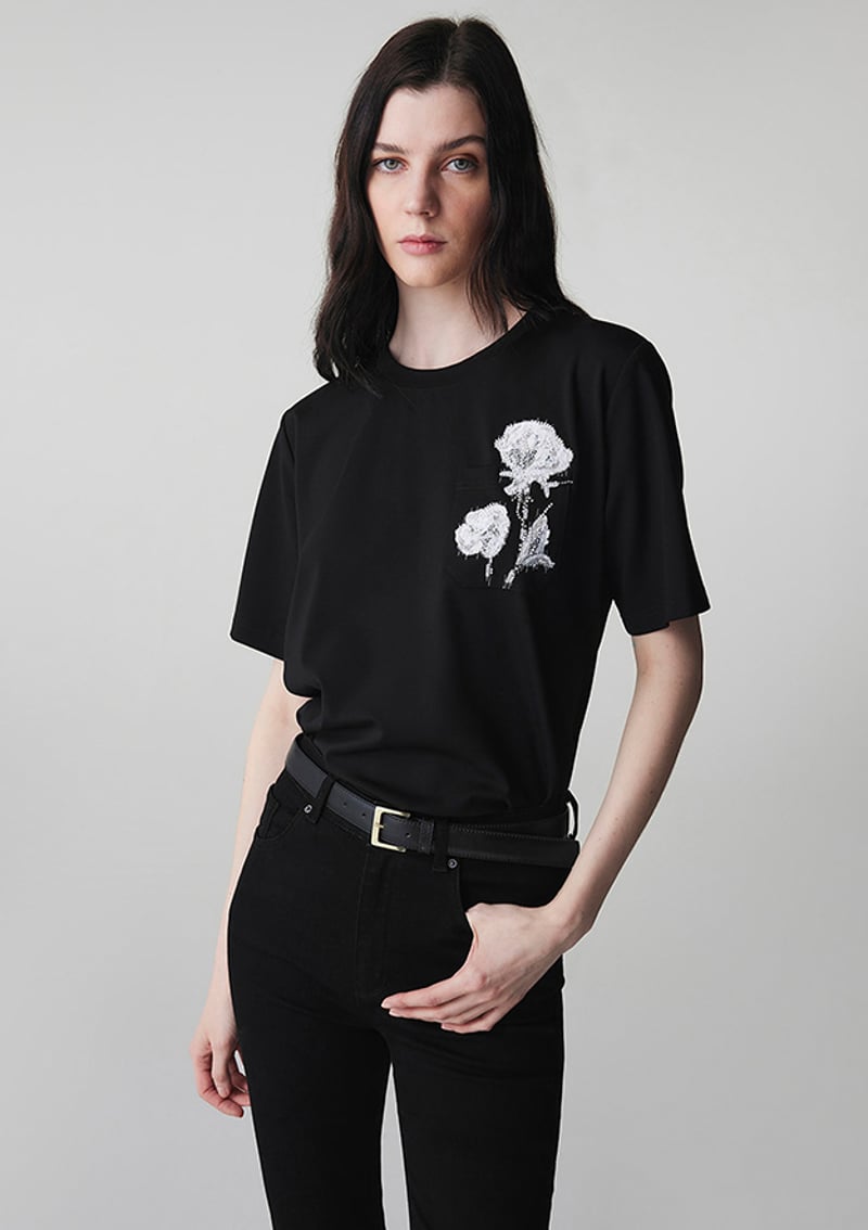 Is1260070105 Kadın Siyah Basic T-shirt