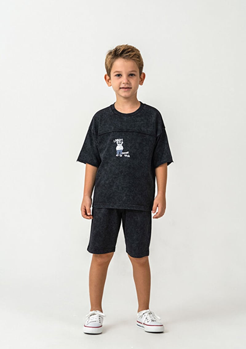 Rp3734-2 Erkek Çocuk Siyah Pijama