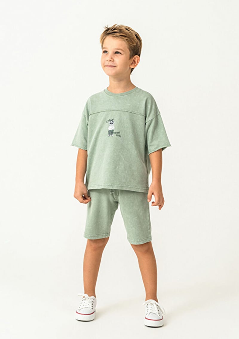 Rp3734-2 Erkek Çocuk Yeşil Pijama