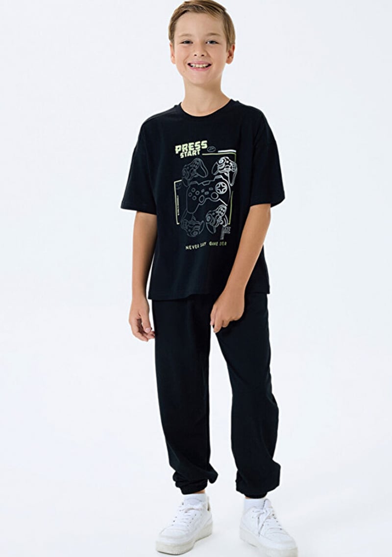 Rp3759-G Erkek Çocuk Siyah Pijama