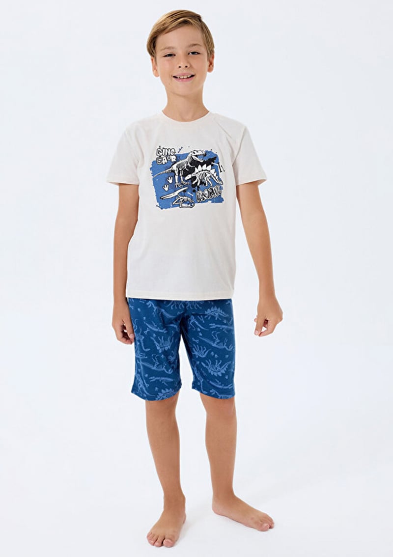 Rp3742-2 Erkek Çocuk Bej Pijama