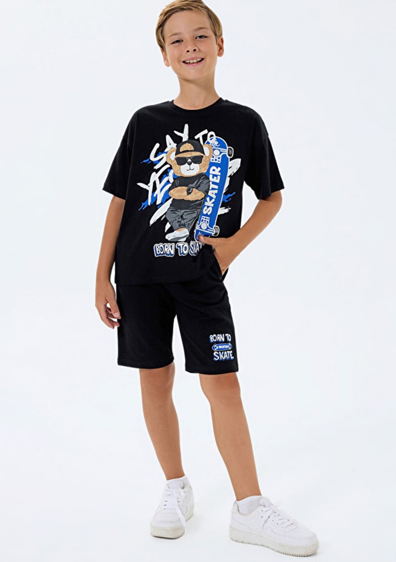Rp3733-2 Erkek Çocuk Siyah Pijama
