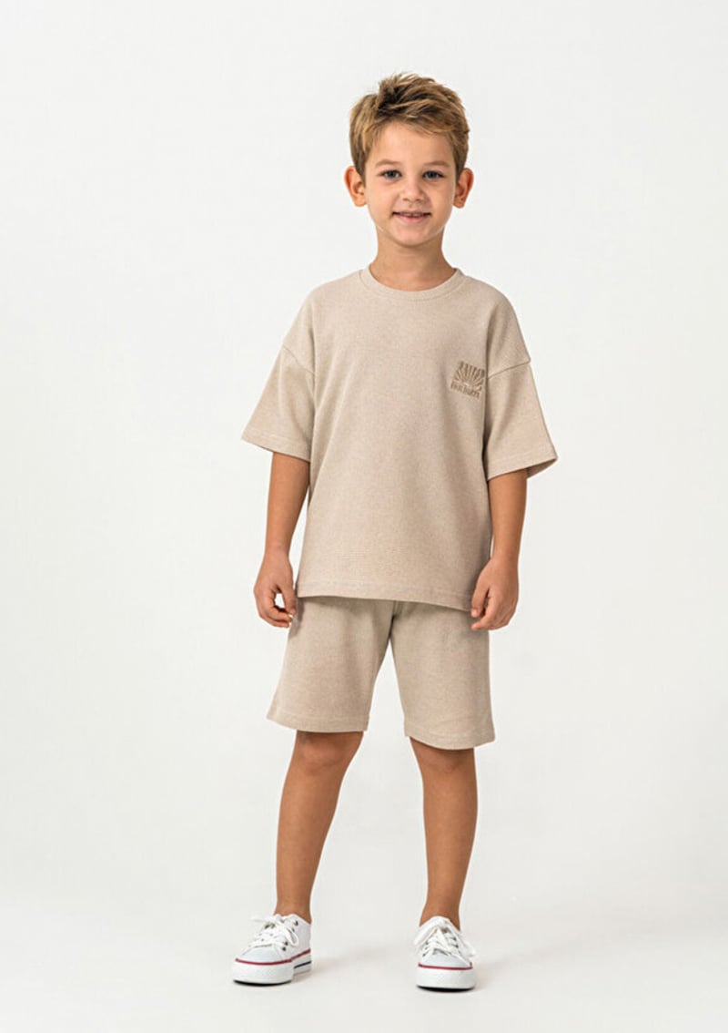 Rp3725-2 Erkek Çocuk Bej Pijama