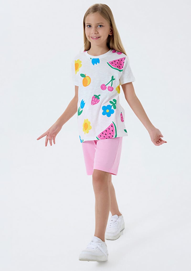 Rp3800-2 Kız Çocuk Beyaz Pijama