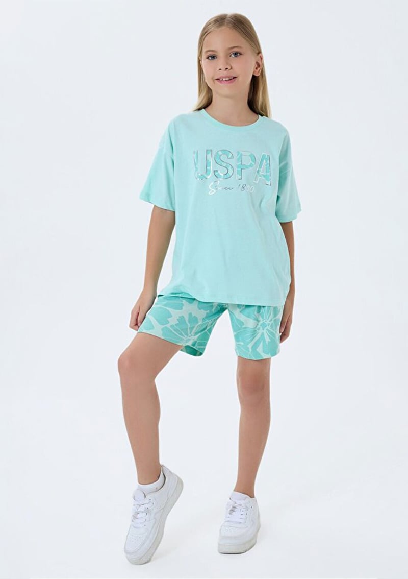 Us2507-G Kız Çocuk Yeşil Pijama