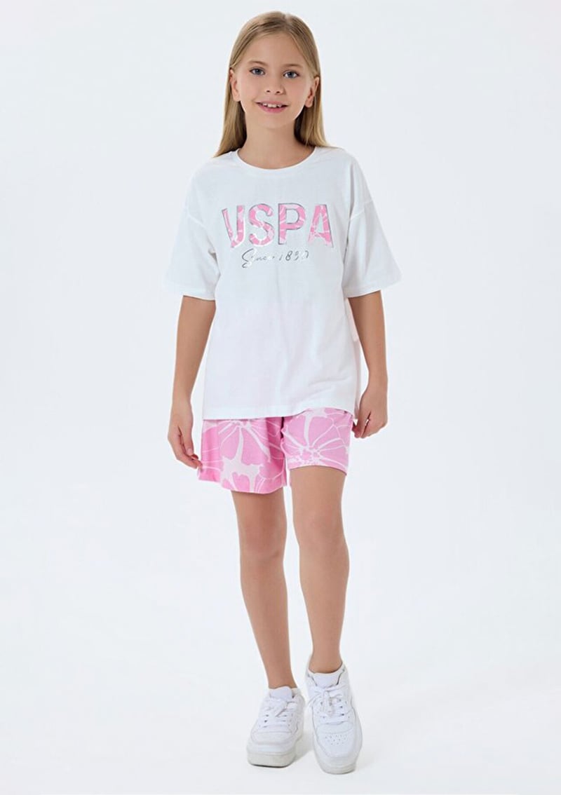Us2507-G Kız Çocuk Beyaz Pijama