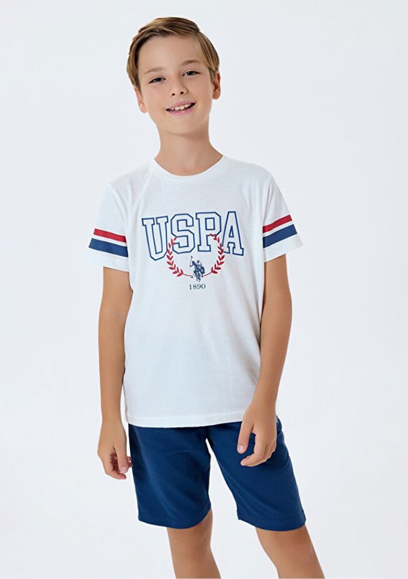 Us2409-4 Erkek Çocuk Beyaz Pijama