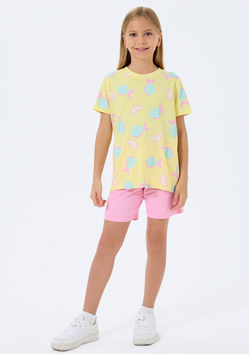 Rp3793-2 Kız Çocuk Sarı Pijama