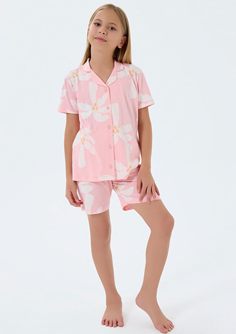Rp3780-2 Kız Çocuk Turuncu Pijama