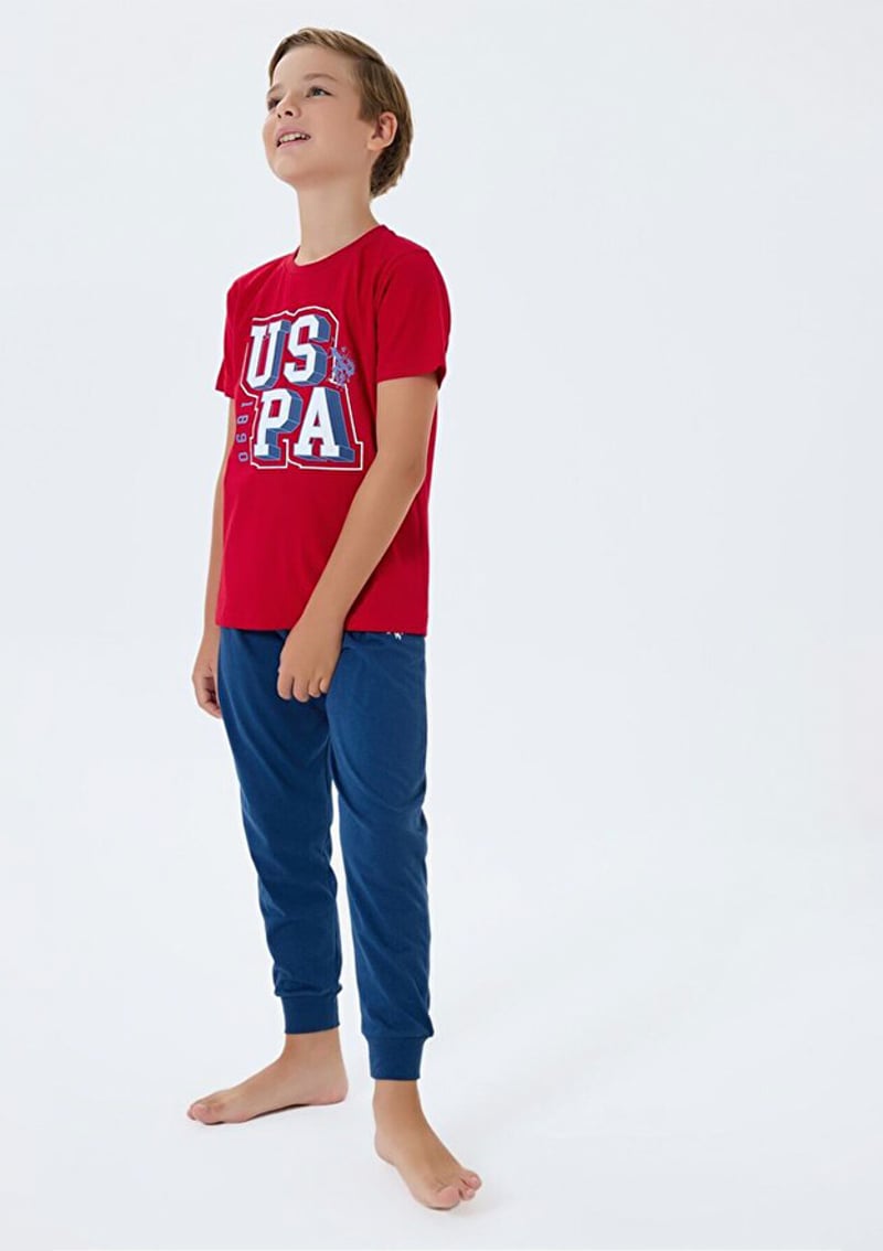 Us2410-4 Erkek Çocuk Kırmızı Pijama