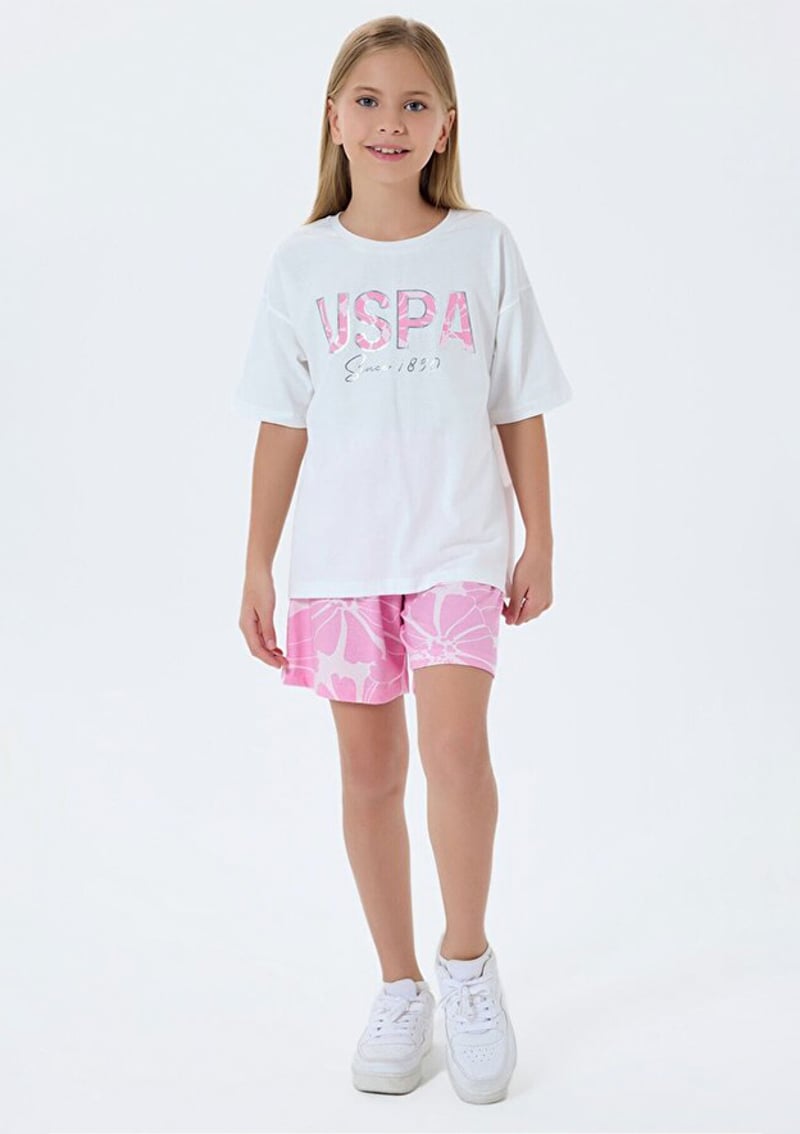 Us2507-4 Kız Çocuk Beyaz Pijama