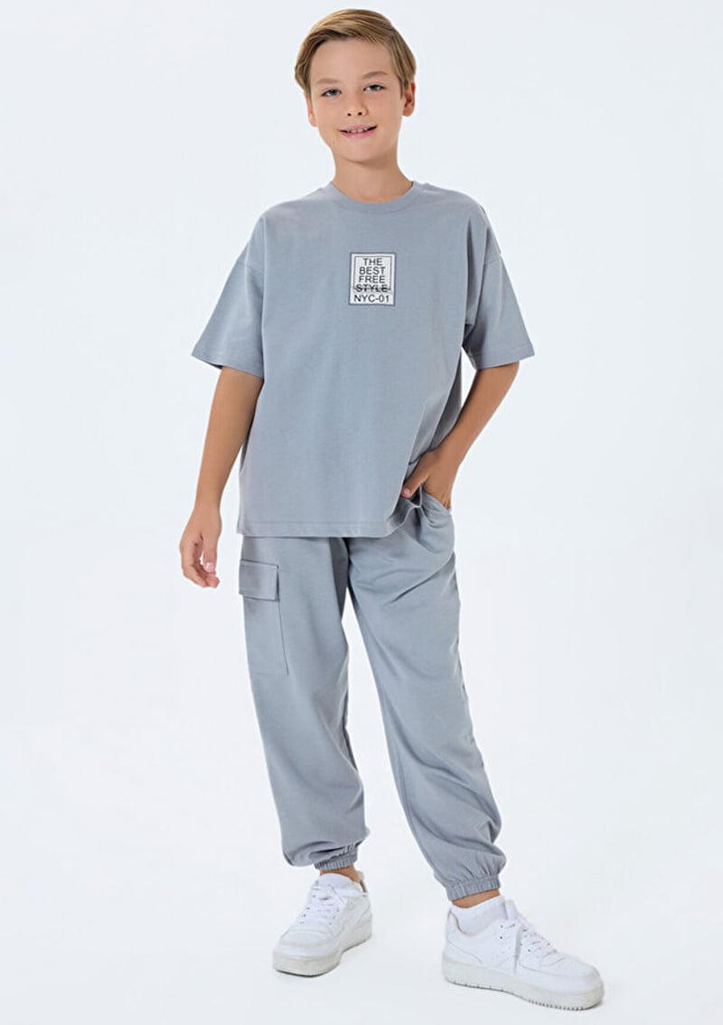 Rp3766-G Erkek Çocuk Gri Eşofman