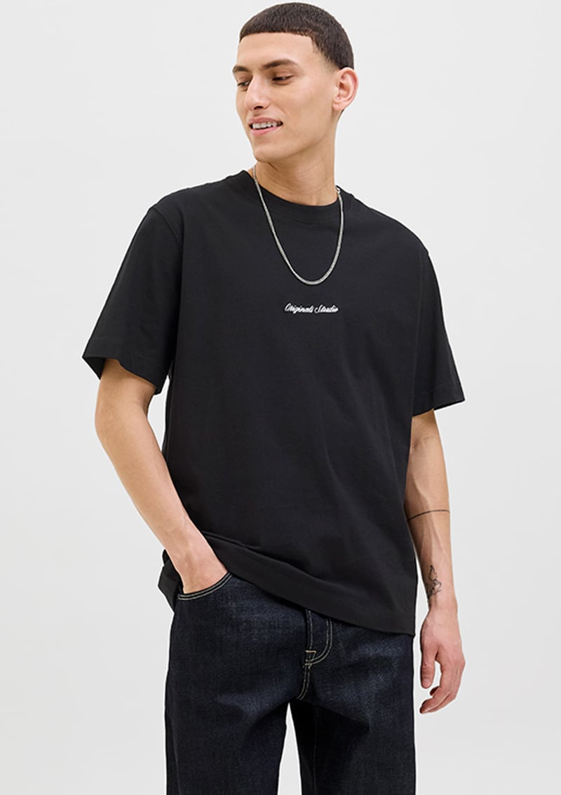 12282892 Erkek Siyah Bisiklet Yaka T-shirt