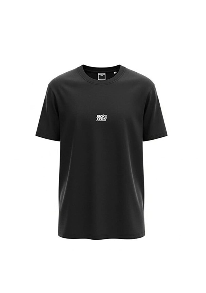12298989 Erkek Siyah Baskılı T-shirt