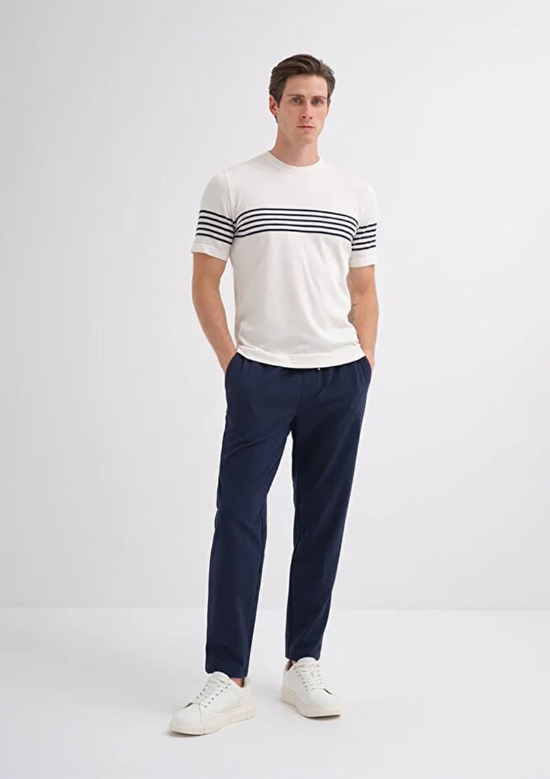 30400 Erkek Beyaz Triko T-shirt