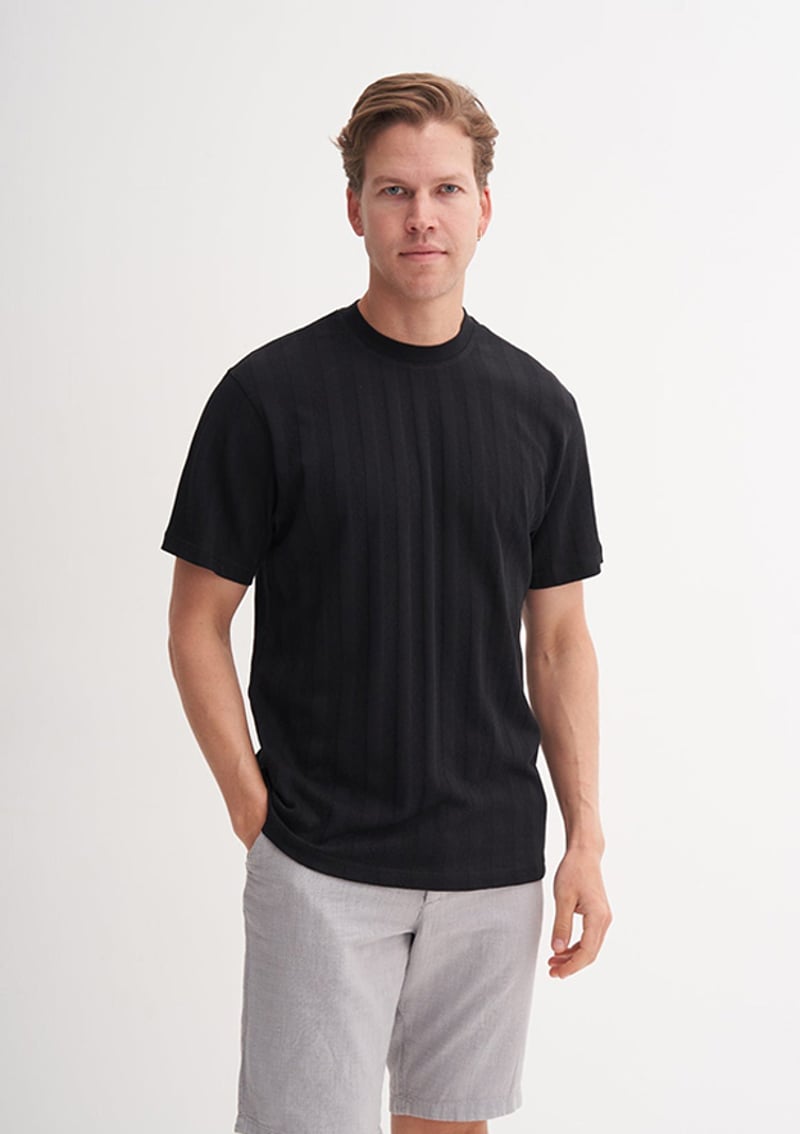 42770 Erkek Siyah Bisiklet Yaka T-shirt