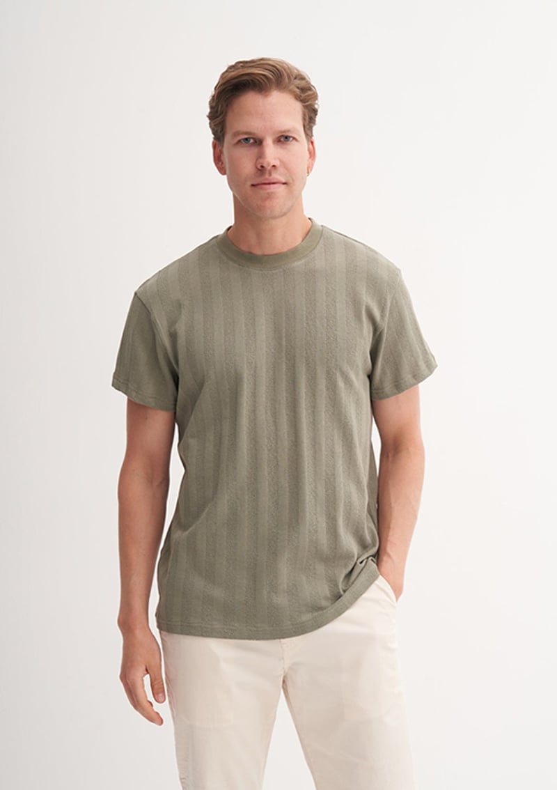 42770 Erkek Yeşil Bisiklet Yaka T-shirt