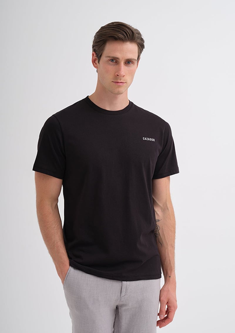 42330 Erkek Siyah Bisiklet Yaka T-shirt