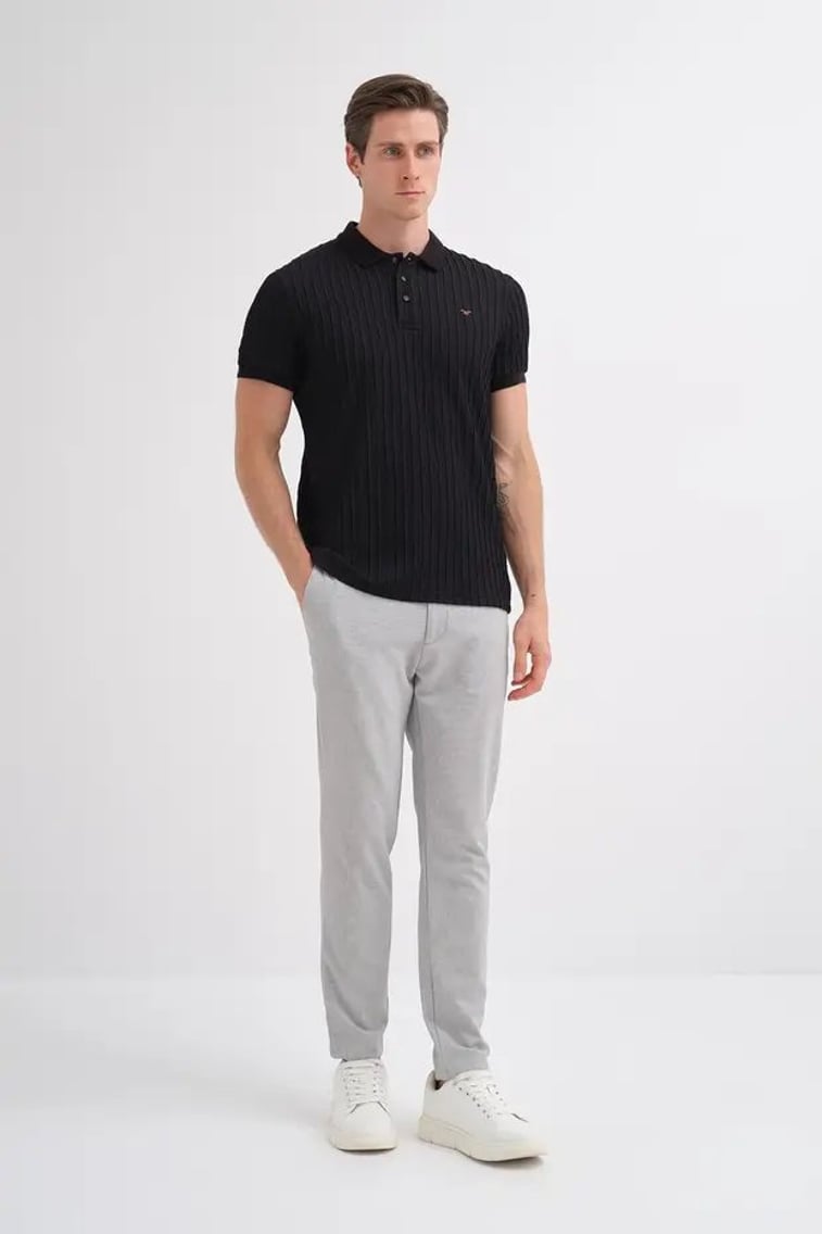 40520 Erkek Siyah Polo Yaka T-shirt