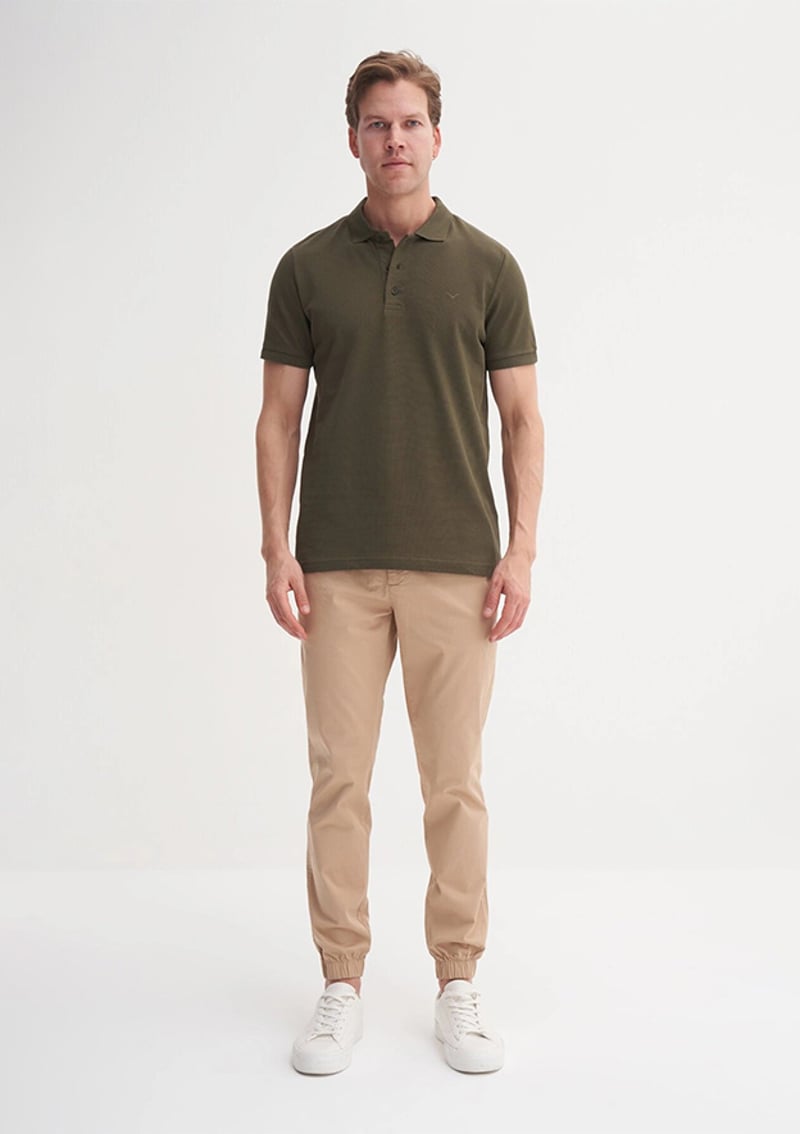 46130 Erkek Yeşil Polo Yaka T-shirt