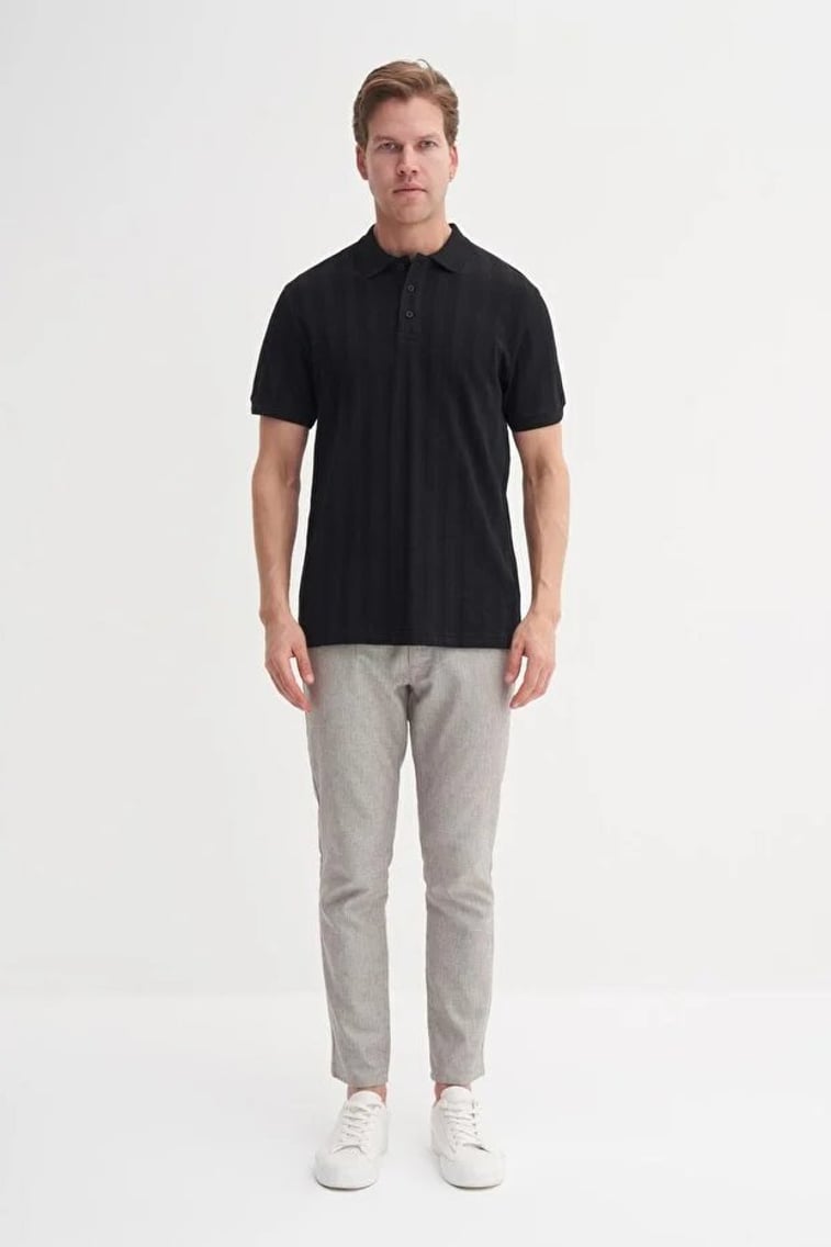 41020 Erkek Siyah Polo Yaka T-shirt