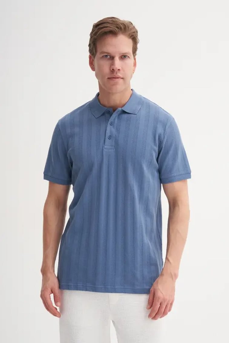 41020 Erkek Lacivert Polo Yaka T-shirt