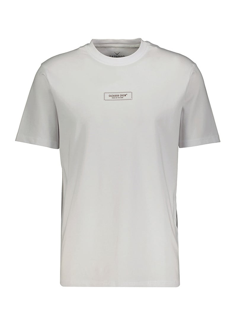 44340 Erkek Beyaz Bisiklet Yaka T-shirt