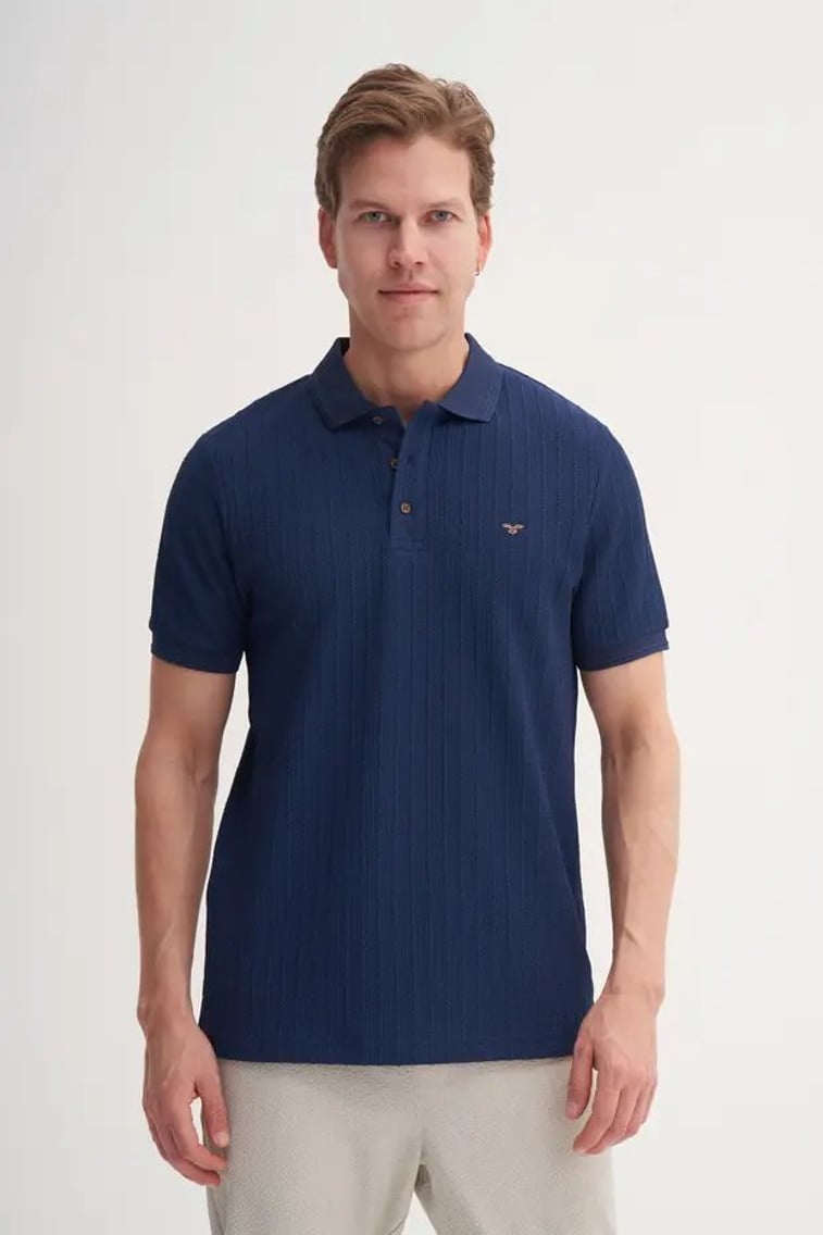 40520 Erkek Lacivert Polo Yaka T-shirt