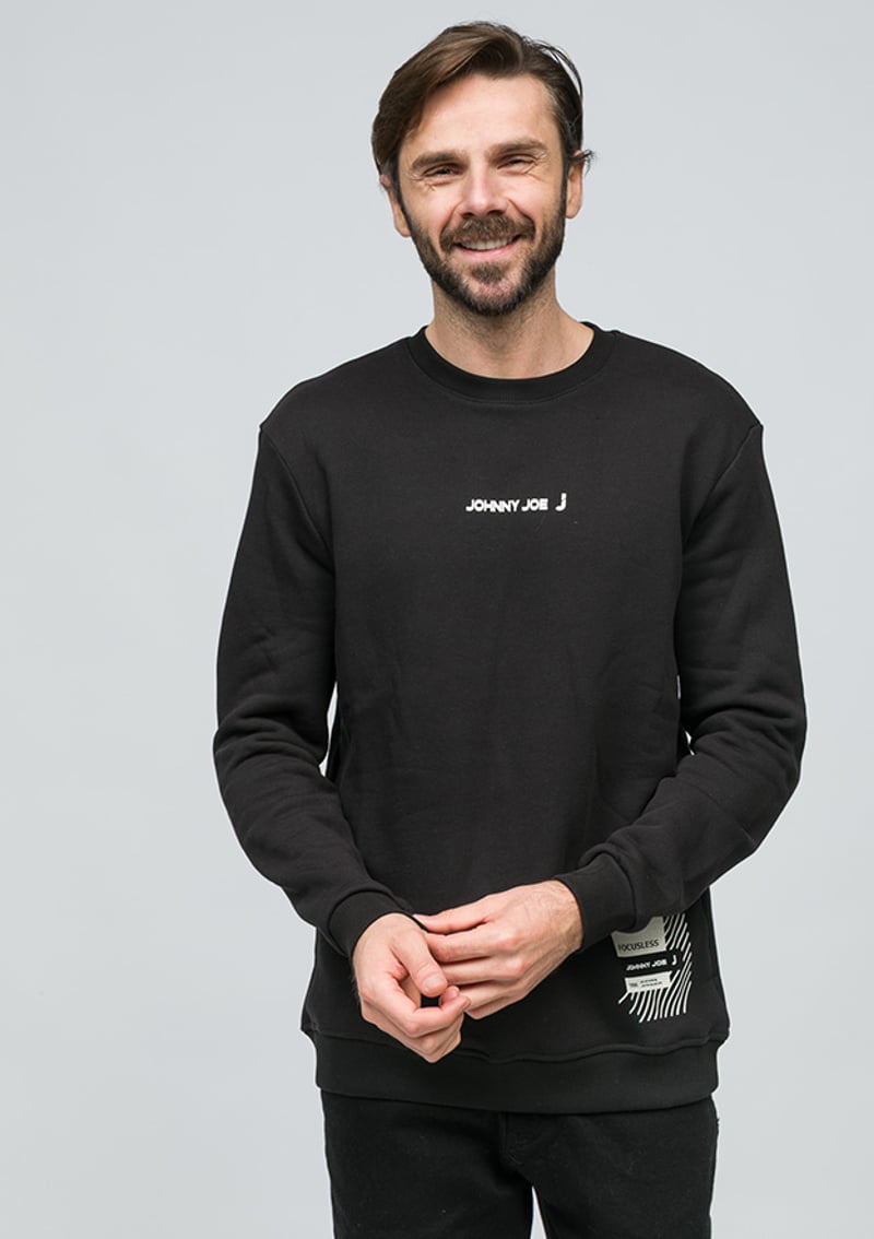 Joe53330 Erkek Siyah Sweatshirt