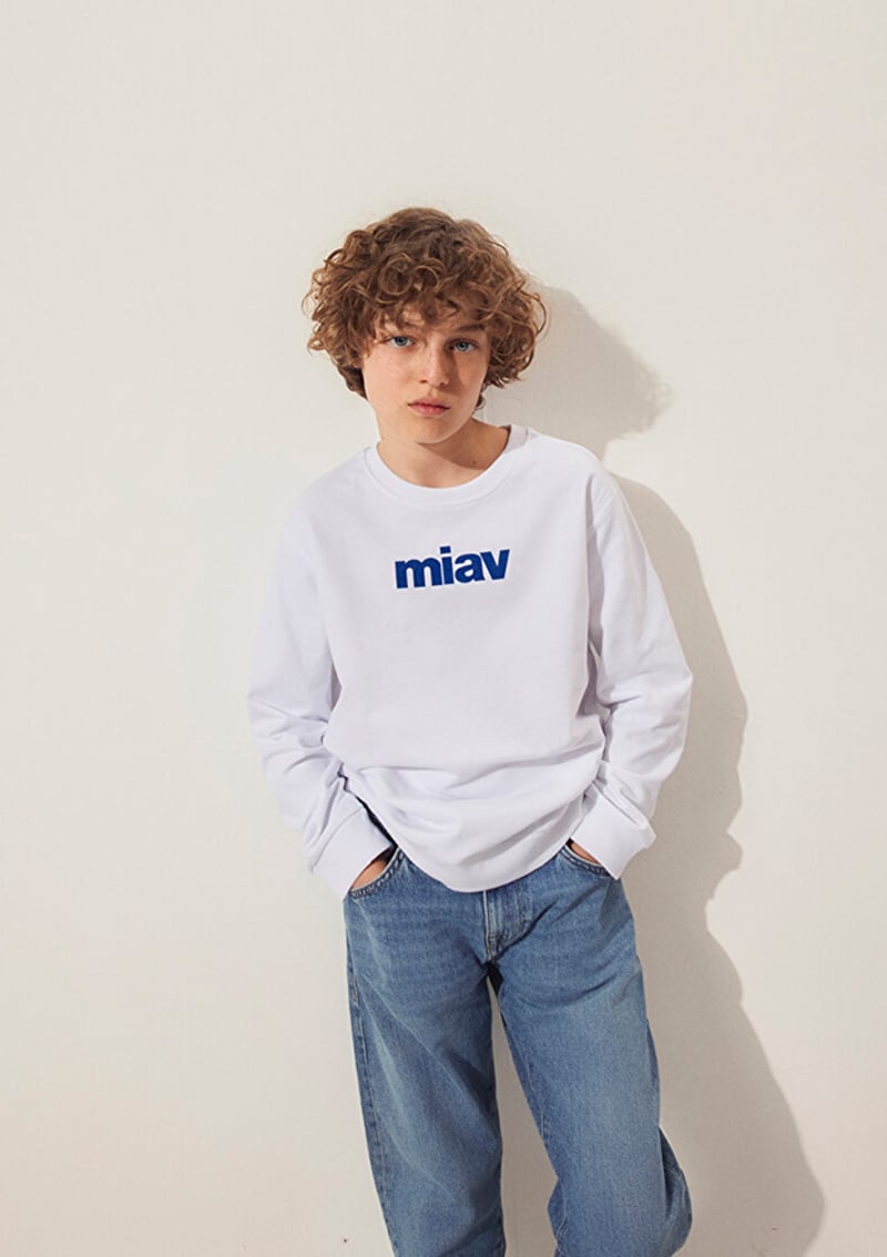 M6610031-620 Erkek Çocuk Beyaz Sweatshirt