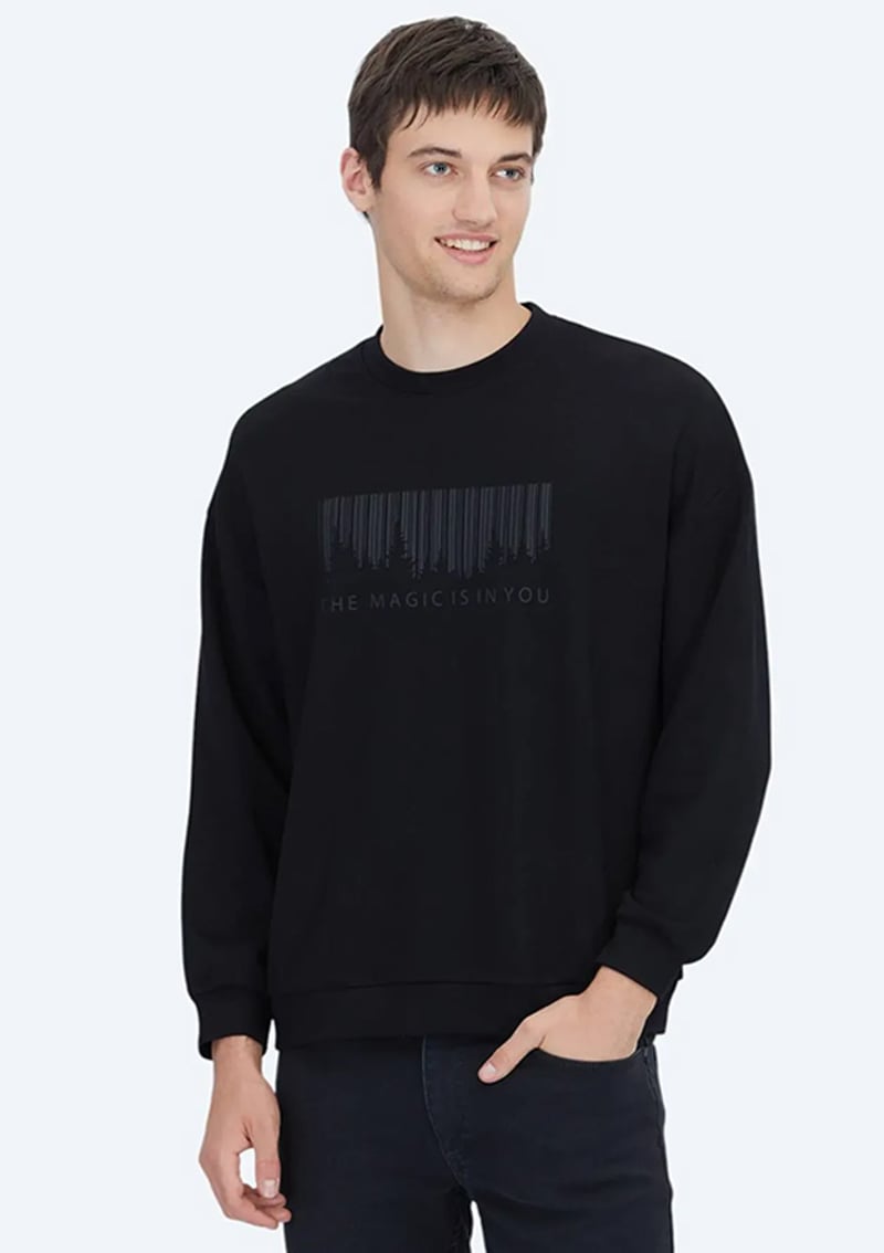 Swt-583 Erkek Siyah Sweatshirt