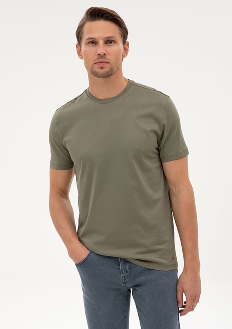 T117170363.2410837 Erkek Yeşil Basic T-shirt