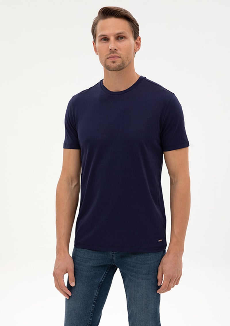 T117170370.2410837 Erkek Lacivert Basic T-shirt