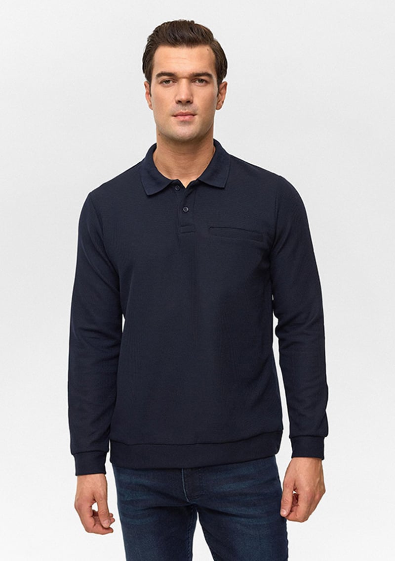 Sw2013700017 Erkek Lacivert Sweatshirt