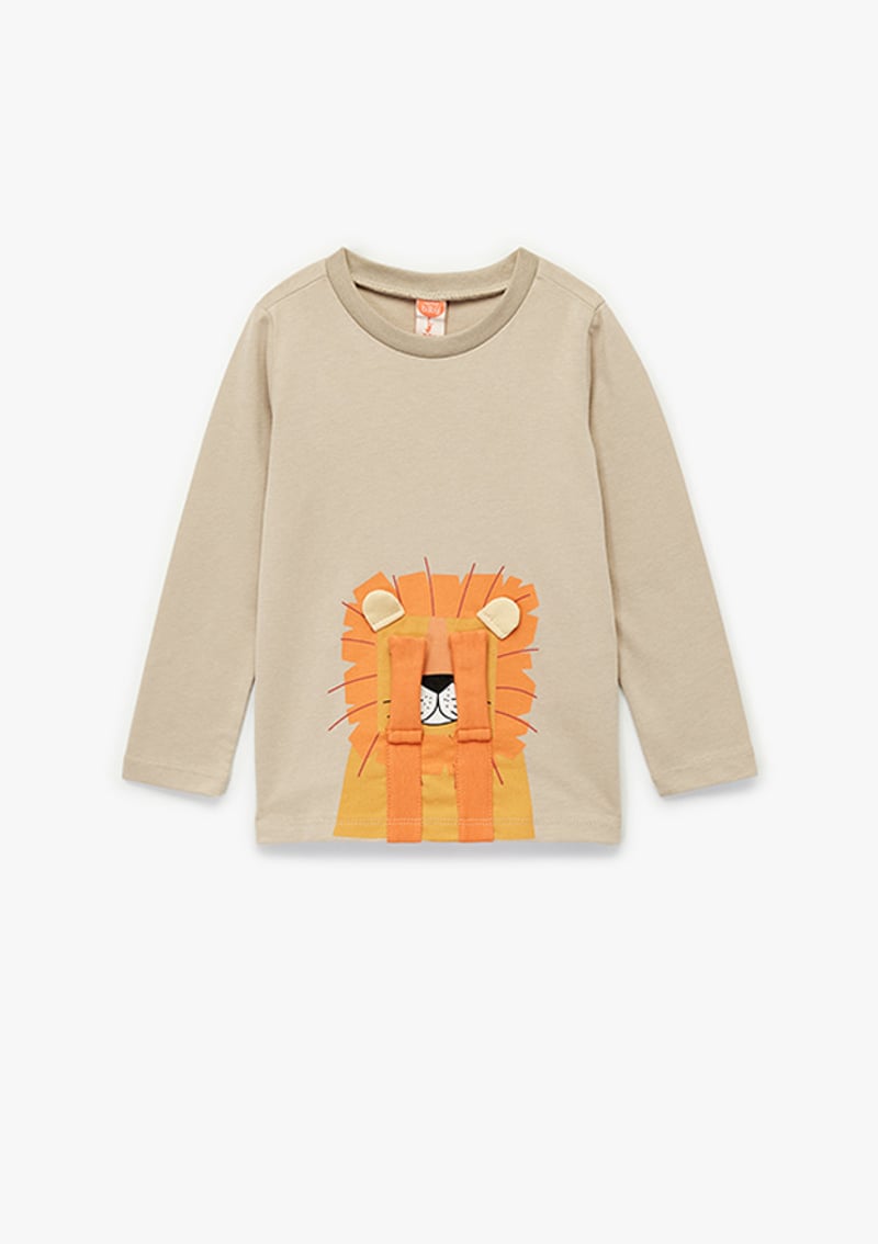6Wmb10009Tk Erkek Bebek Bej Uzun Kol T-shirt