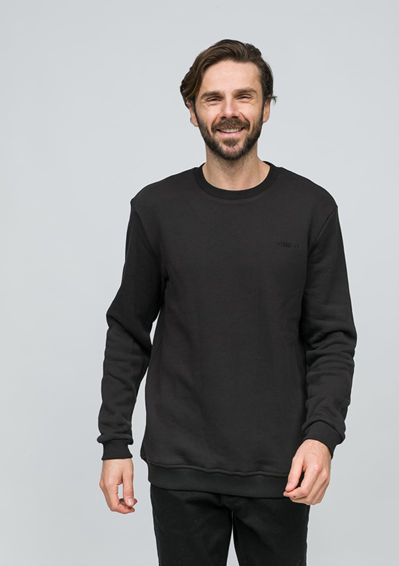 Joe54250 Erkek Siyah Sweatshirt