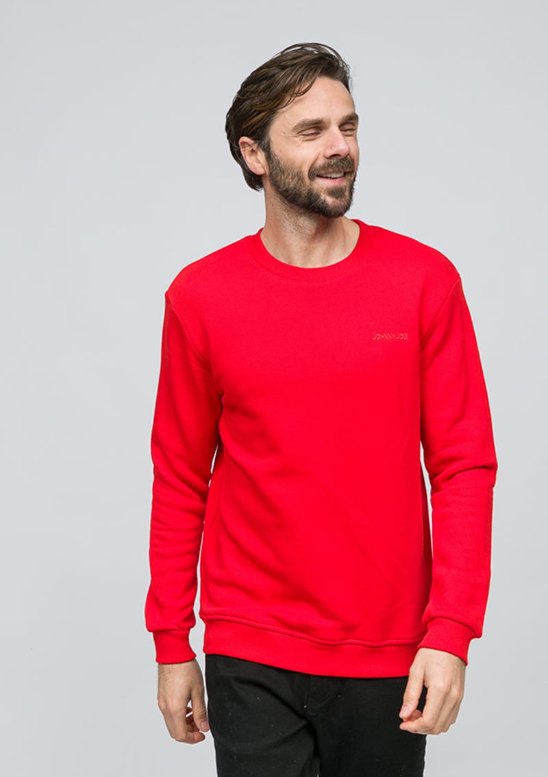 Joe54250 Erkek Kırmızı Sweatshirt
