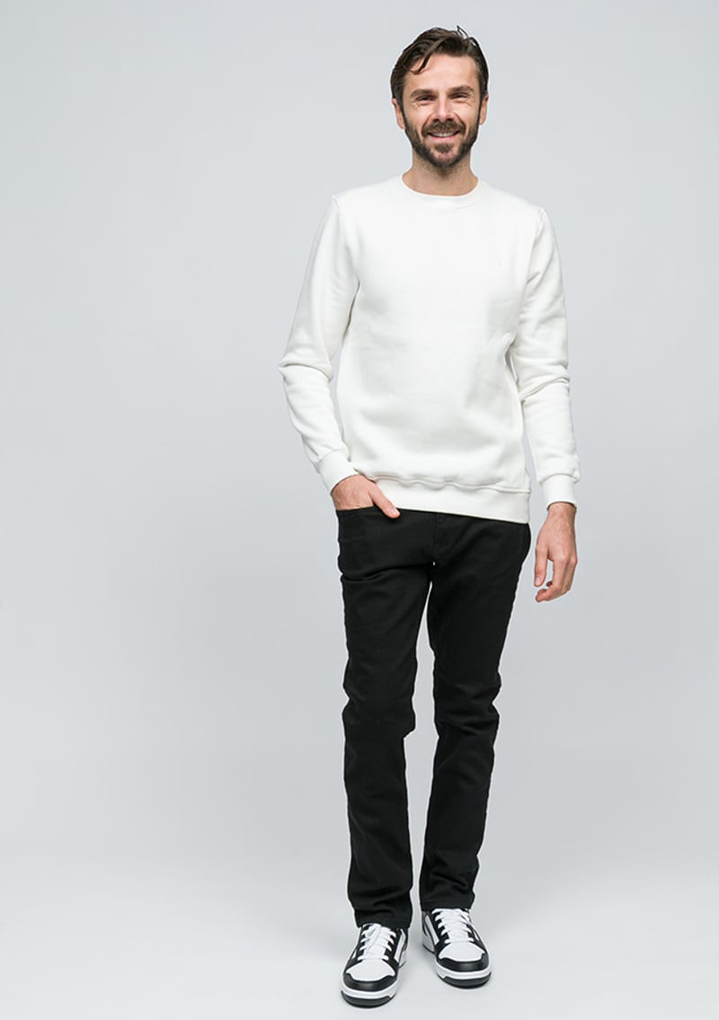 Joe56150 Erkek Beyaz Sweatshirt