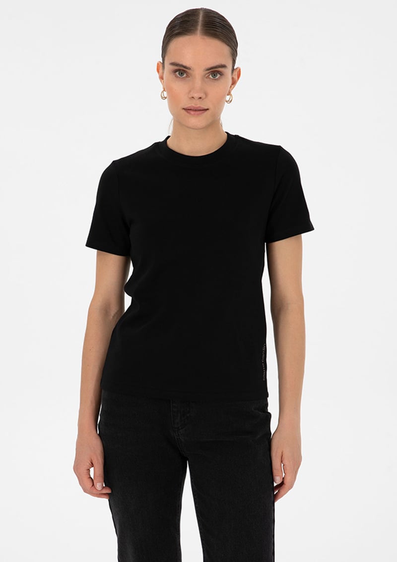 T117122055.2251434 Kadın Siyah Basic T-shirt