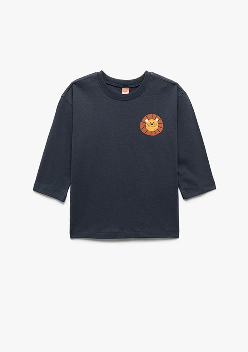 6Wmb10023Tk Erkek Bebek Lacivert Uzun Kol T-shirt