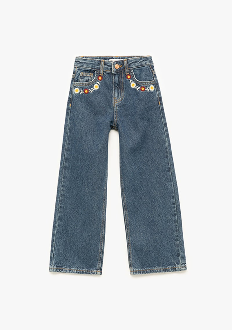 6Wkg40029Ad Kız Çocuk Lacivert Jean Pantolon
