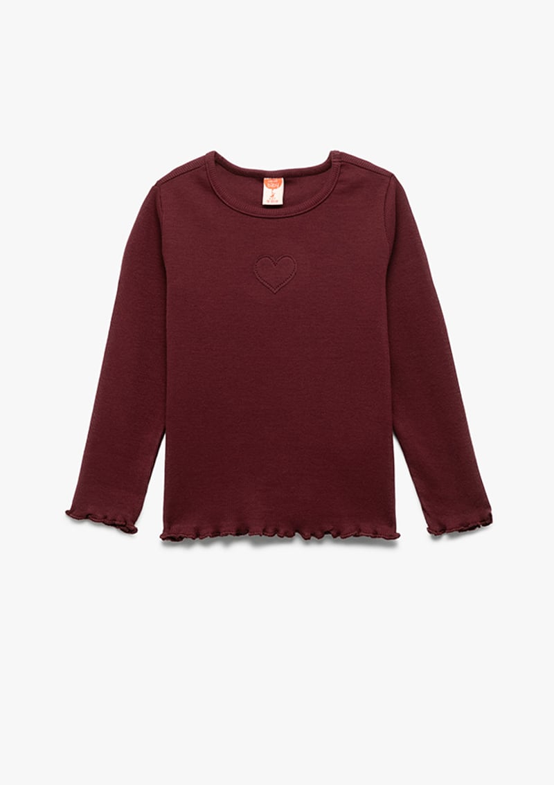 6Wmg10098Ak Kız Bebek Bordo Uzun Kol T-shirt