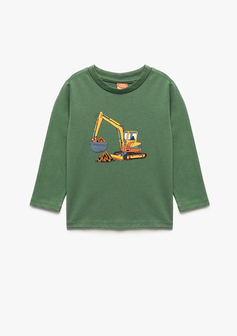 6Wmb10008Tk Erkek Çocuk Yeşil Uzun Kol T-shirt