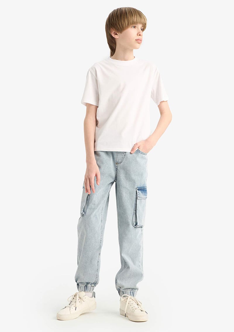K1687A6Ydvh4 Erkek Çocuk Beyaz Kısa Kol T-shirt