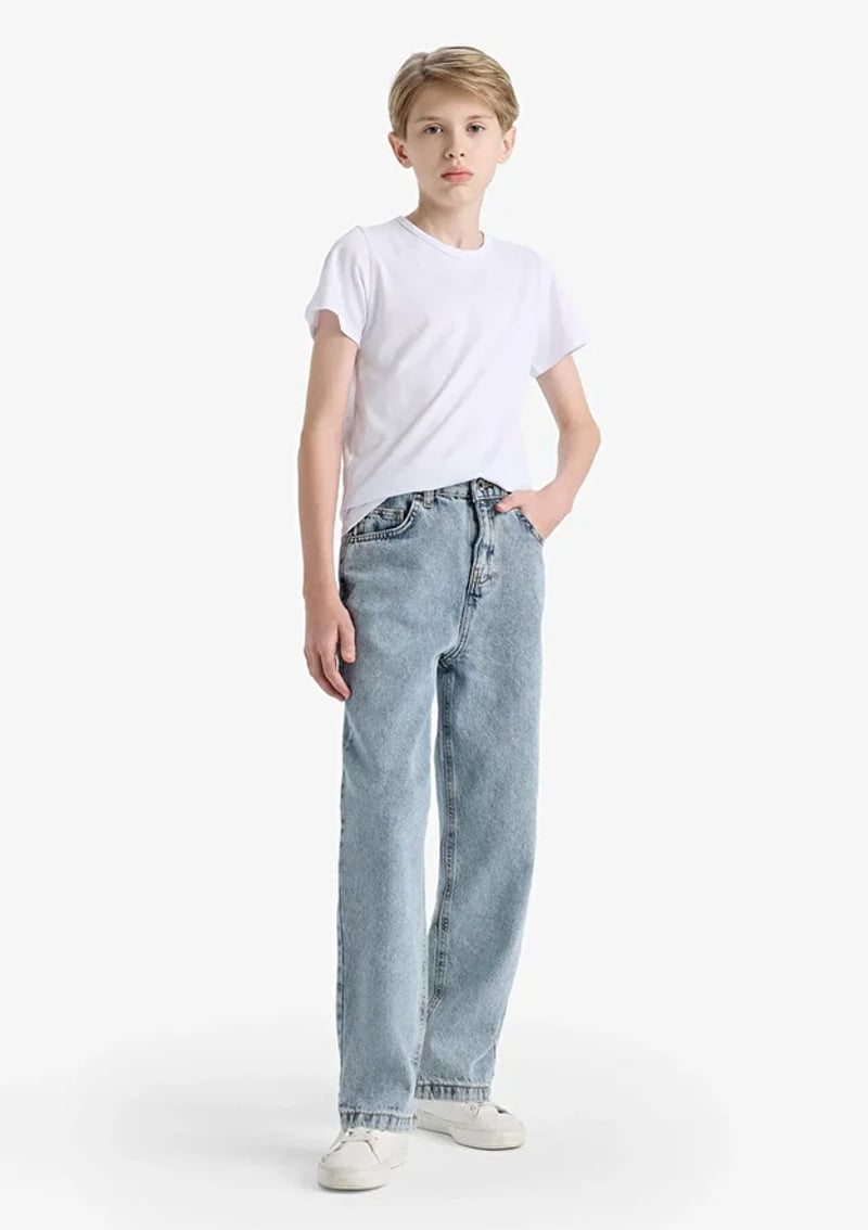 F3379A8Dfa Erkek Çocuk Mavi Jean Pantolon