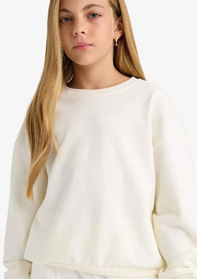 E6474A8Xa1 Kız Çocuk Beyaz Sweatshirt